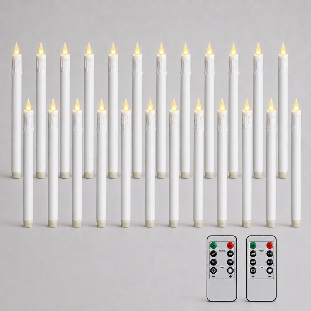 Flameless Taper Candle 24 Pack × 16 | Desfino