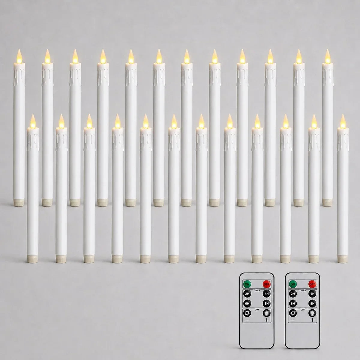 Flameless Taper Candle 24 Pack × 16 | Desfino