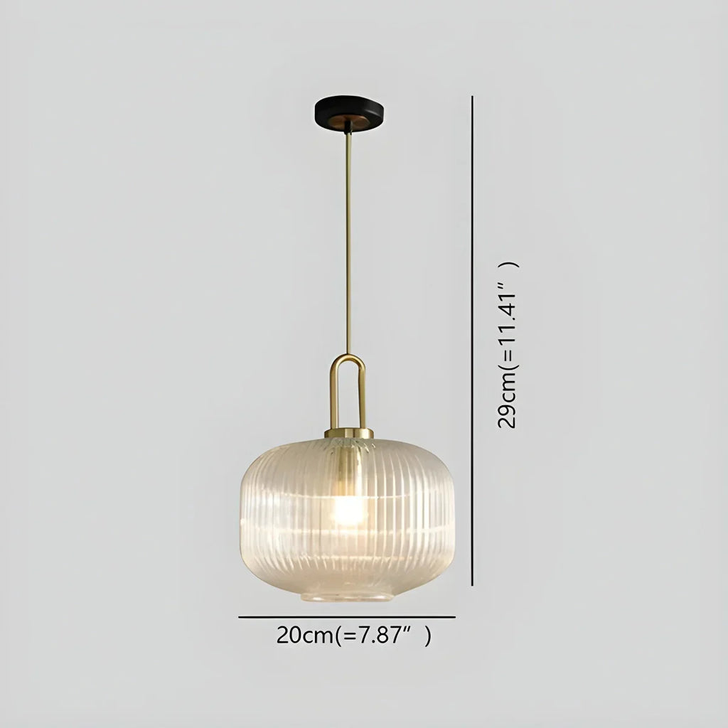 Modern Ribbed Clear Glass Pendant Light | Desfino
