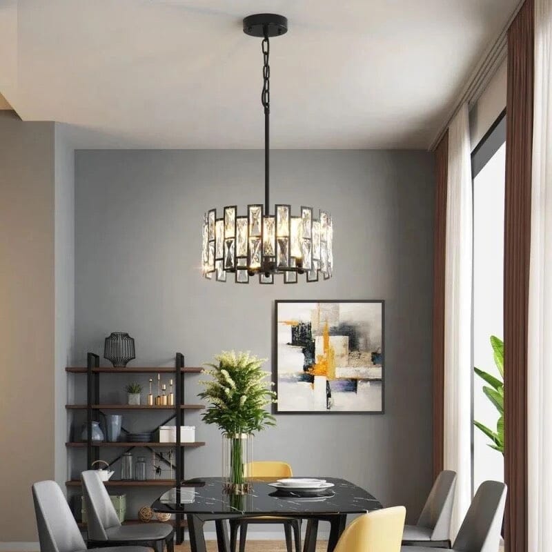 Lunara Crystal Pendant Light — Stainless Steel LED Fixture - Desfino