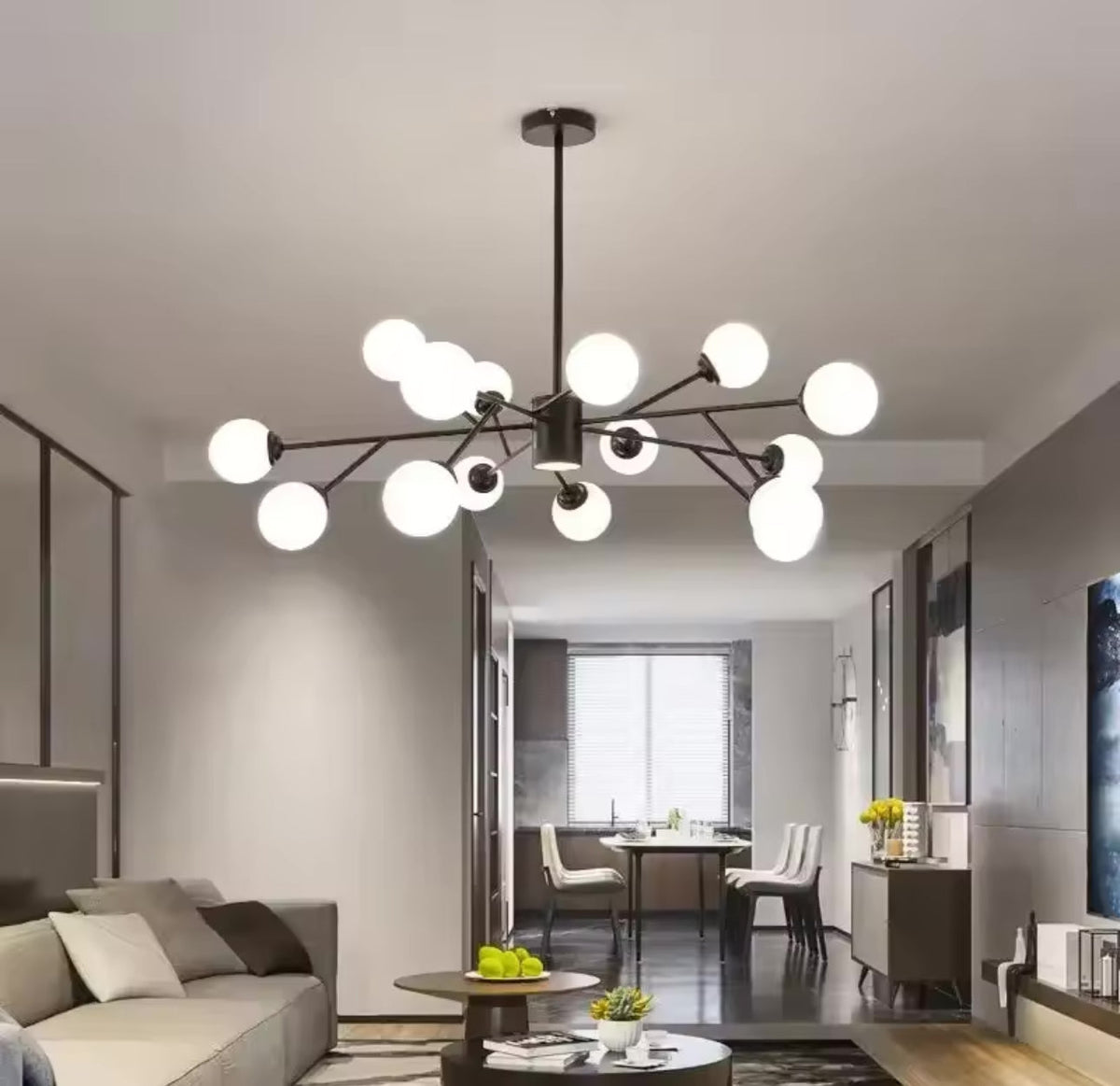 Marlow Bubble Chandelier — 30 cm Adjustable Hanging Pole - Desfino
