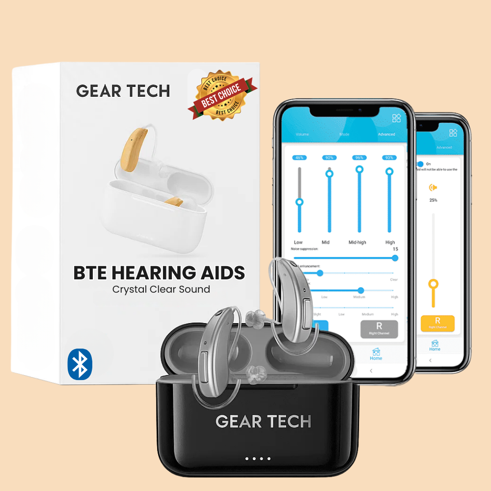 Vero oplaadbaar hoortoestel achter het oor — Bluetooth, ruisonderdrukking, 25 uur - Desfino