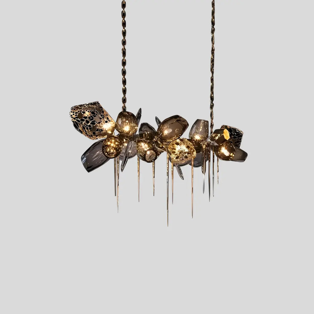 Kallisto Sculptural Glass Chandelier for Dining Room | Desfino