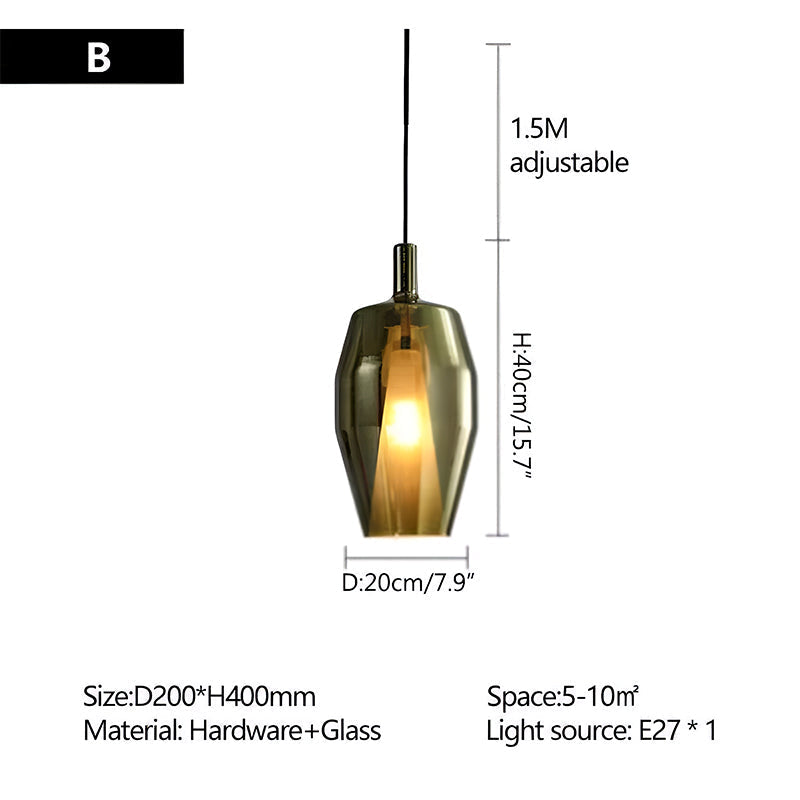 Moderne minimalistische LED-Glaspendelleuchte für die Küche | Desfino