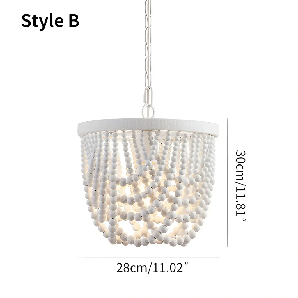 Retro Wooden Bead Chandelier for Dining Room | Desfino
