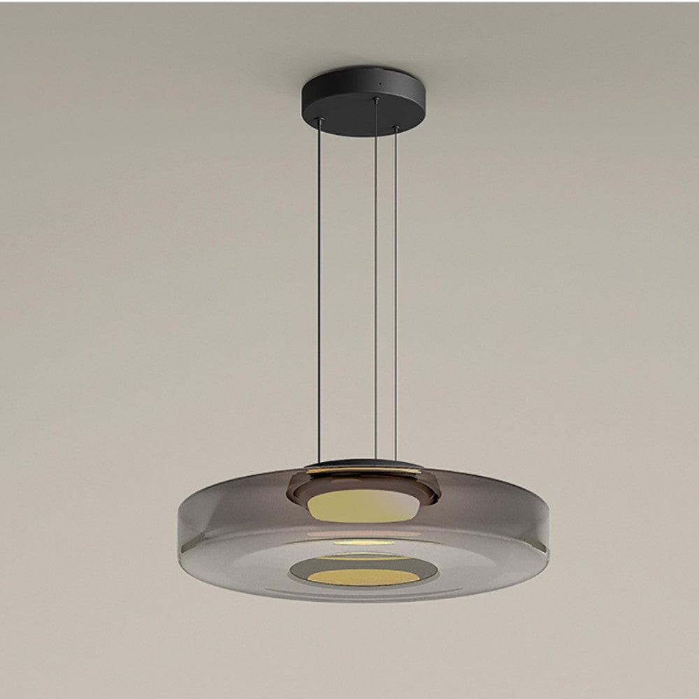 Varm LED-belysning — LumenCrest Bauhaus-pendellampe i glas - Desfino