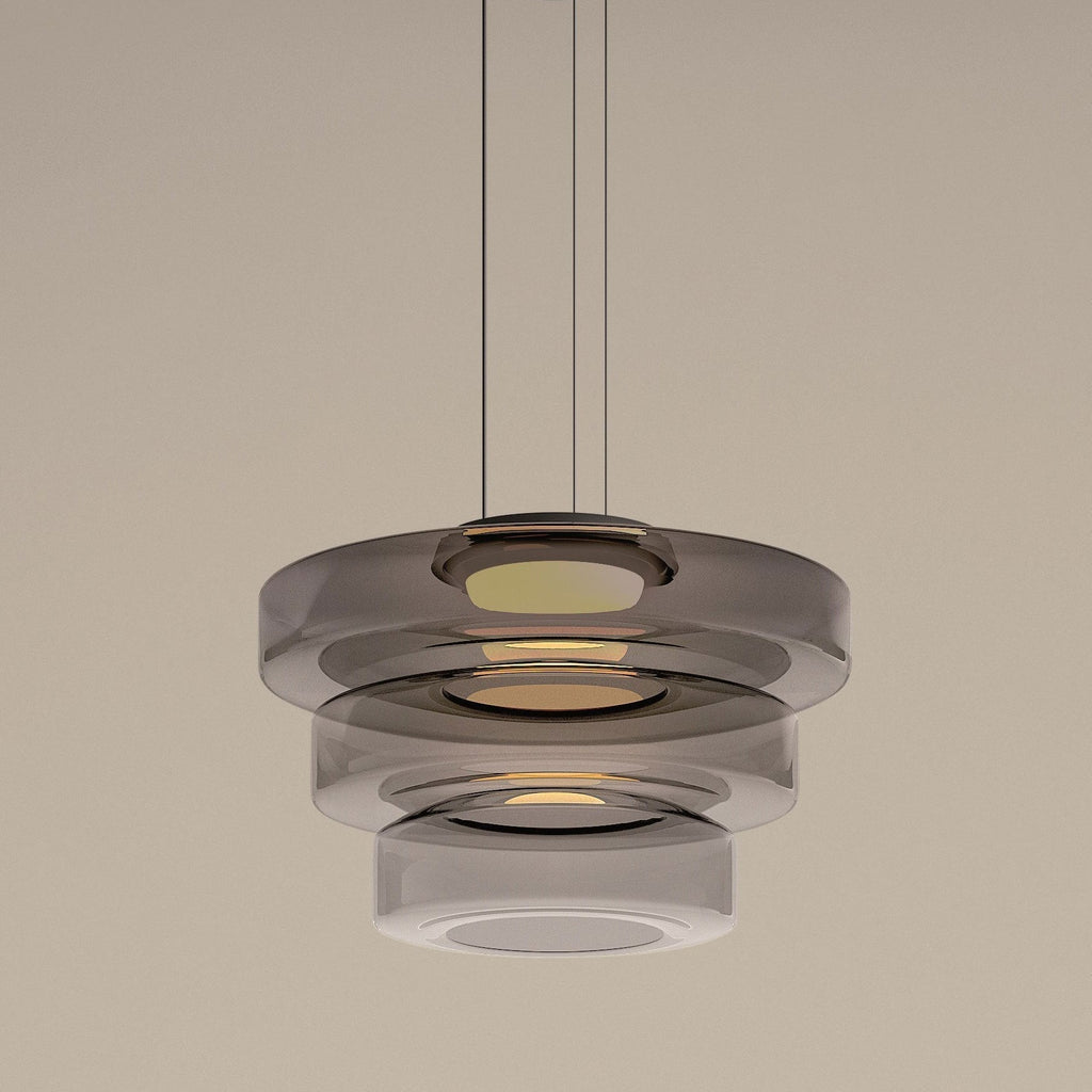 Varm LED-belysning — LumenCrest Bauhaus-pendellampe i glas - Desfino