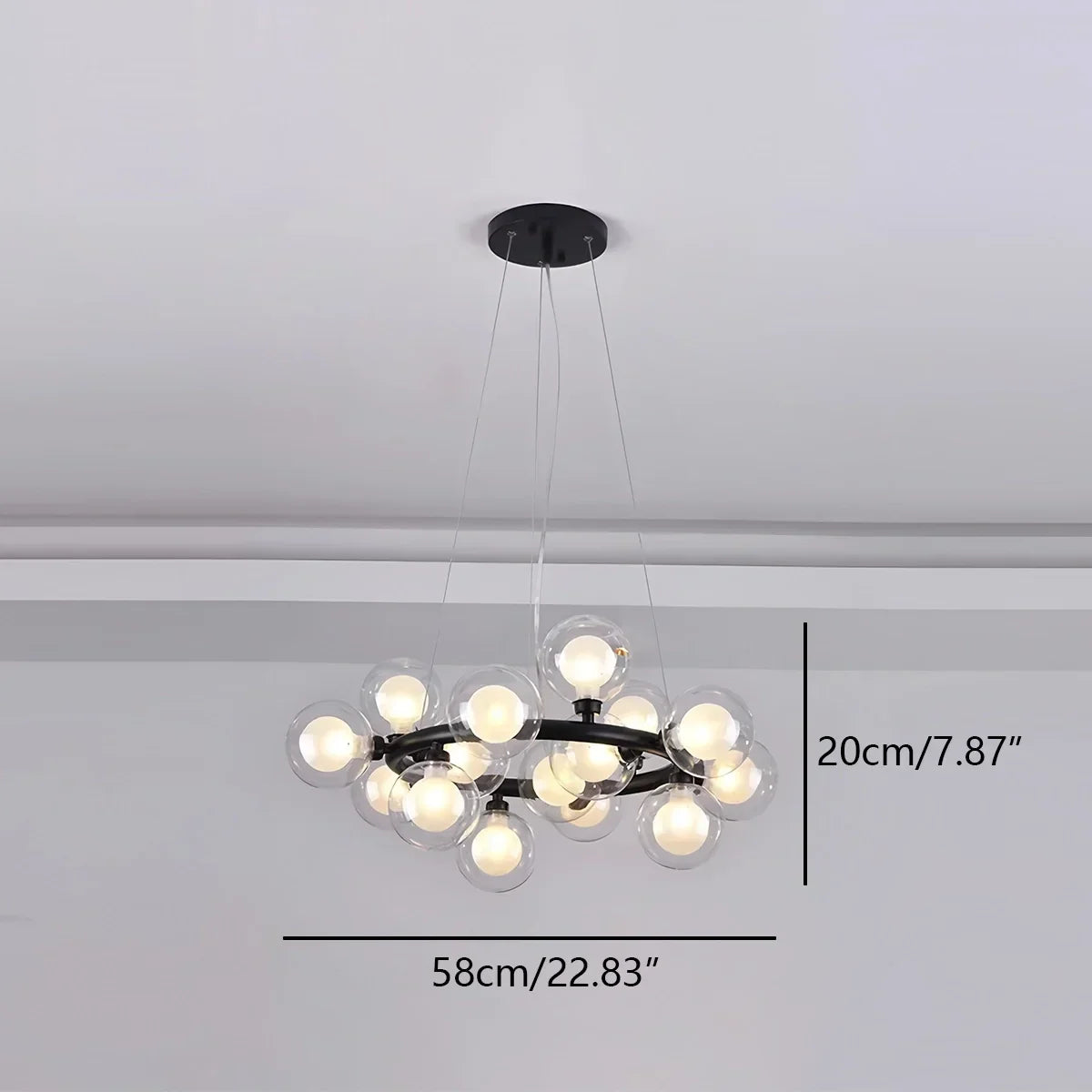 Nur Bubble Glass Chandelier for Living Room | Desfino