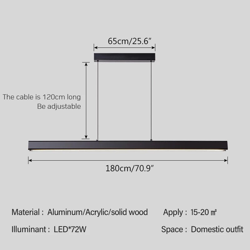 Nordic LED Linear Pendant Light for Kitchen Island | Desfino