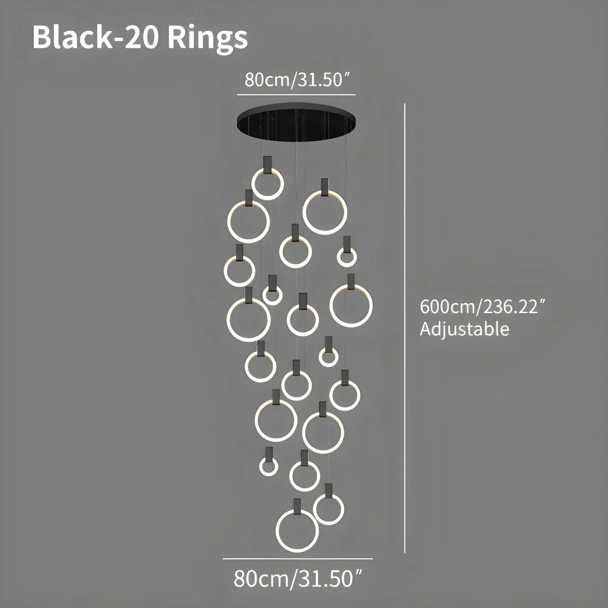 Modern Large Staircase Hanging Chandelier | Desfino