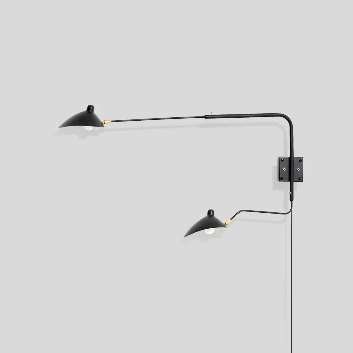 Zweiarmige Plug-in-Wandleuchte für das Schlafzimmer | Desfino
