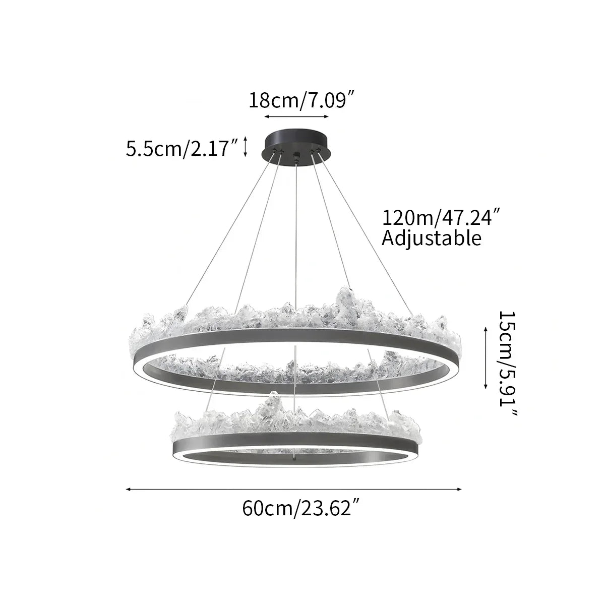 Modern Light Luxury Iceberg Chandelier | Desfino