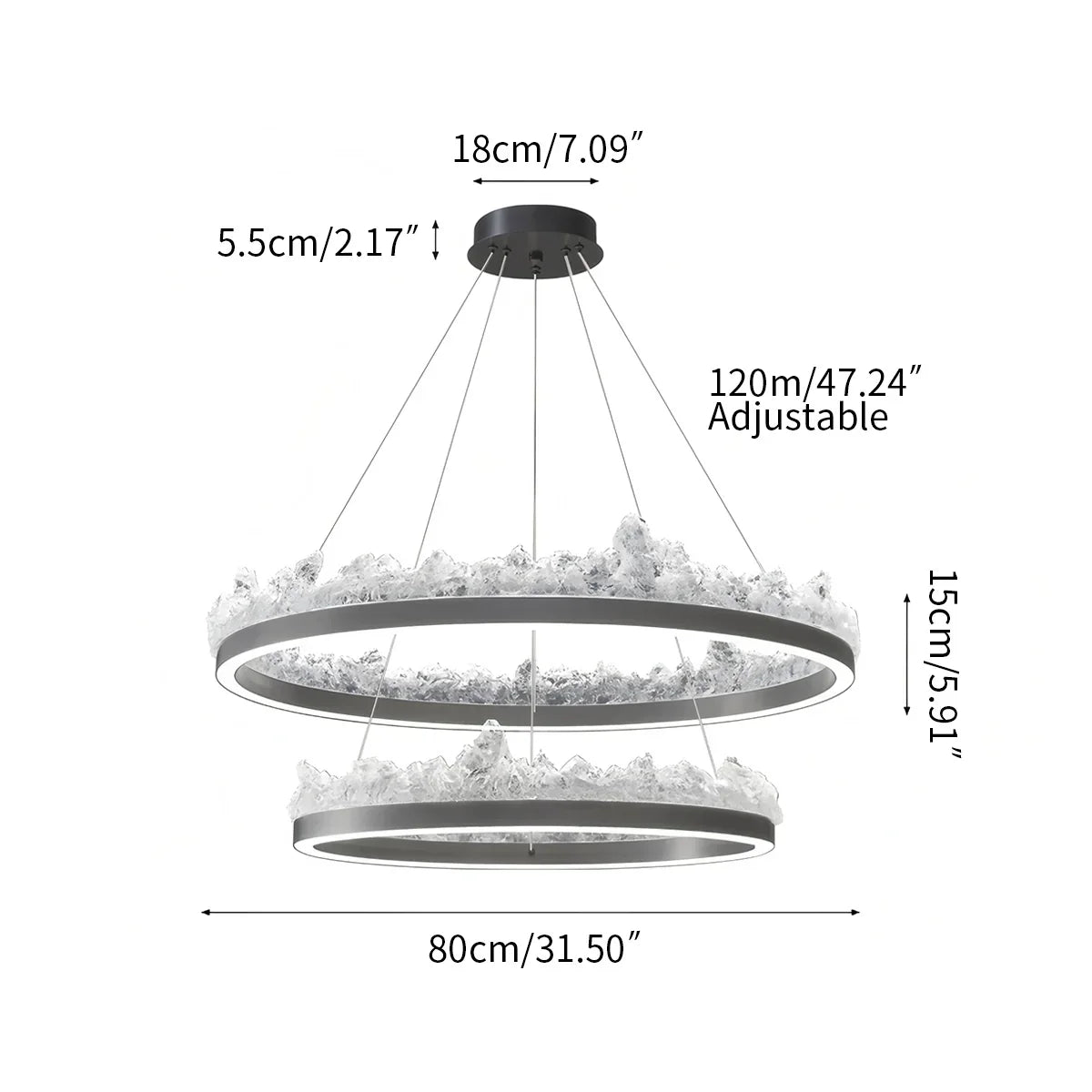 Modern Light Luxury Iceberg Chandelier | Desfino