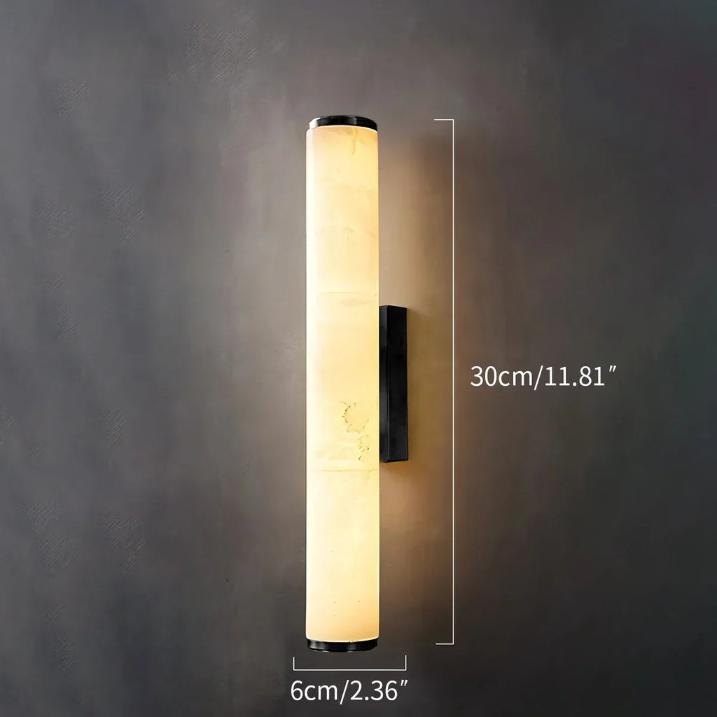Modern Cylindrical Spanish Alabaster Wall Sconce | Desfino