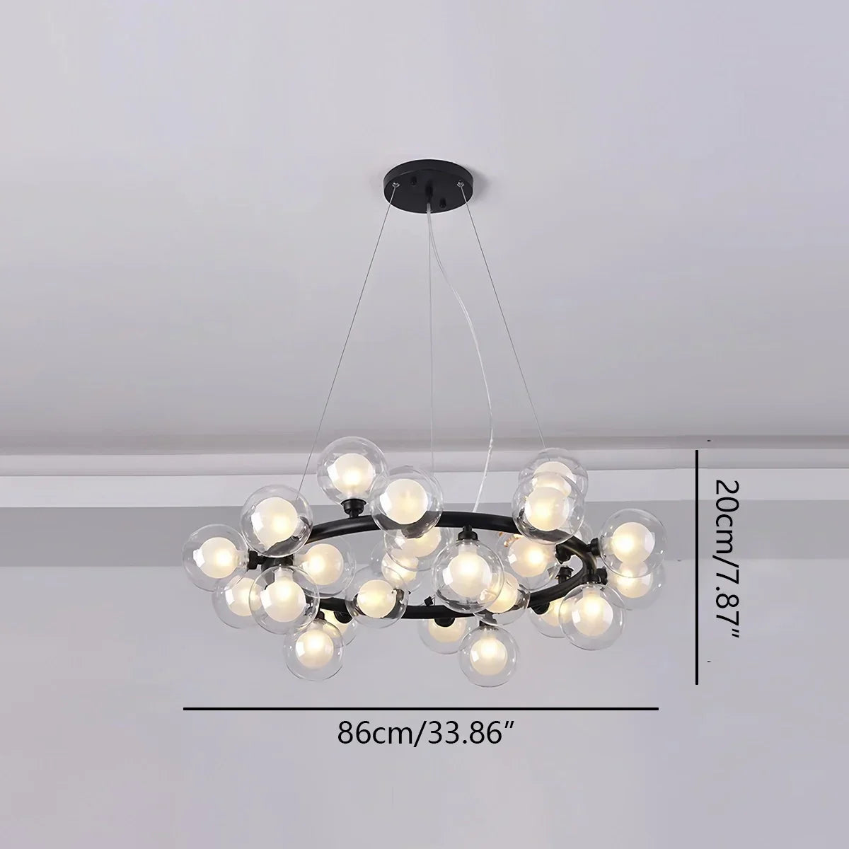 Nur Bubble Glass Chandelier for Living Room | Desfino