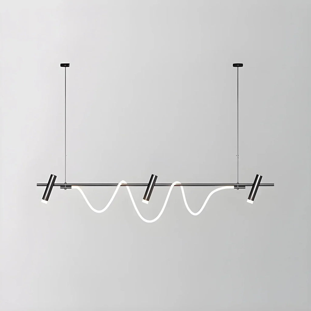 Moderne lange Pendelleuchte mit Spotlights | Desfino