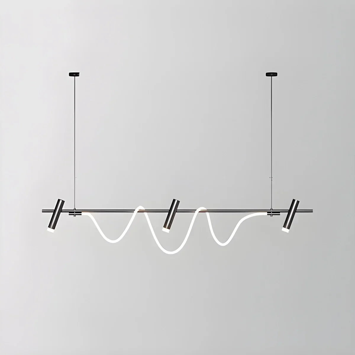 Moderne lange Pendelleuchte mit Spotlights | Desfino