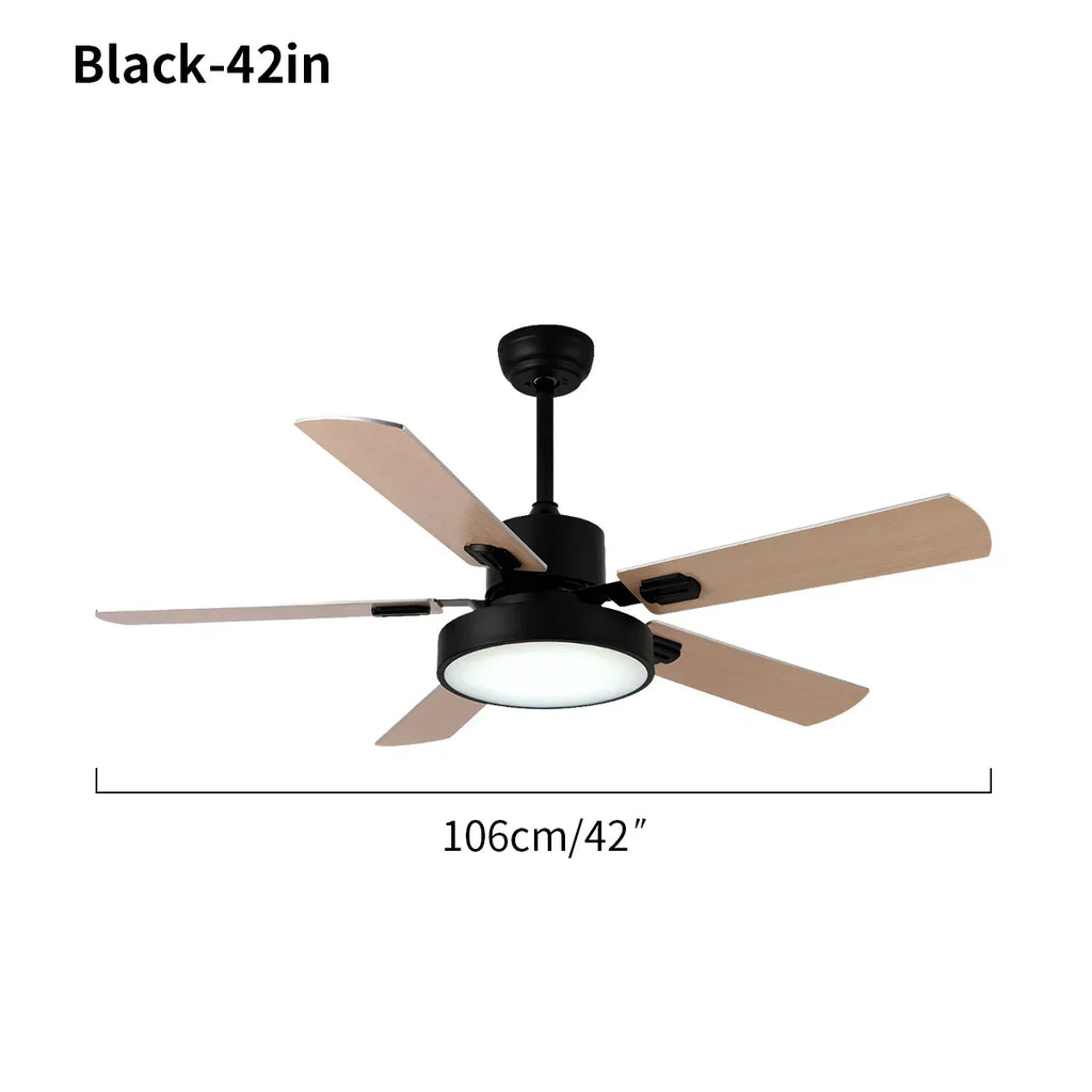 Vintage-Deckenventilator mit 5 Flügeln und Licht fürs Wohnzimmer | Desfino