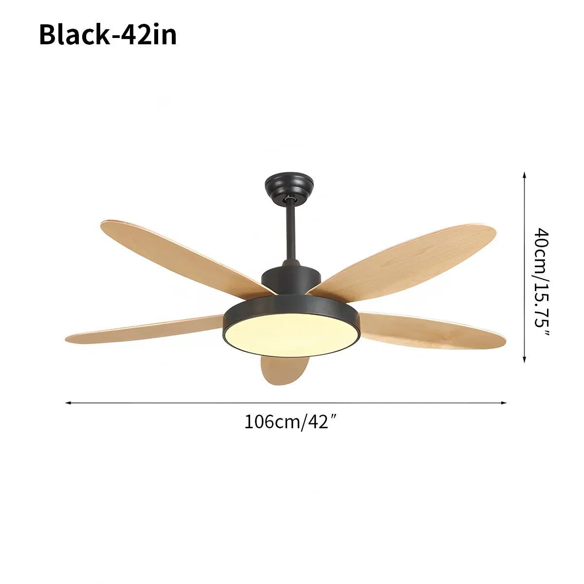 Moderner Deckenventilator mit 5 Flügeln und Lampe fürs Wohnzimmer | Desfino