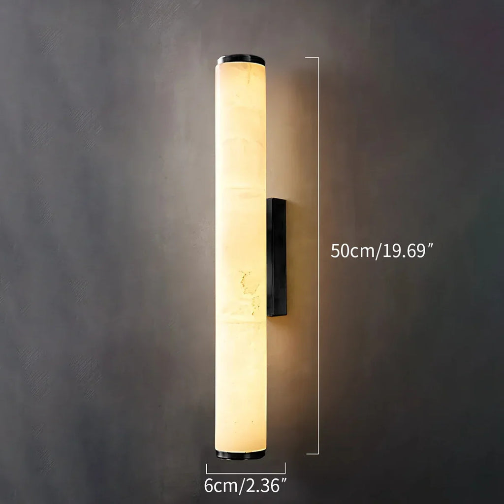 Modern Cylindrical Spanish Alabaster Wall Sconce | Desfino