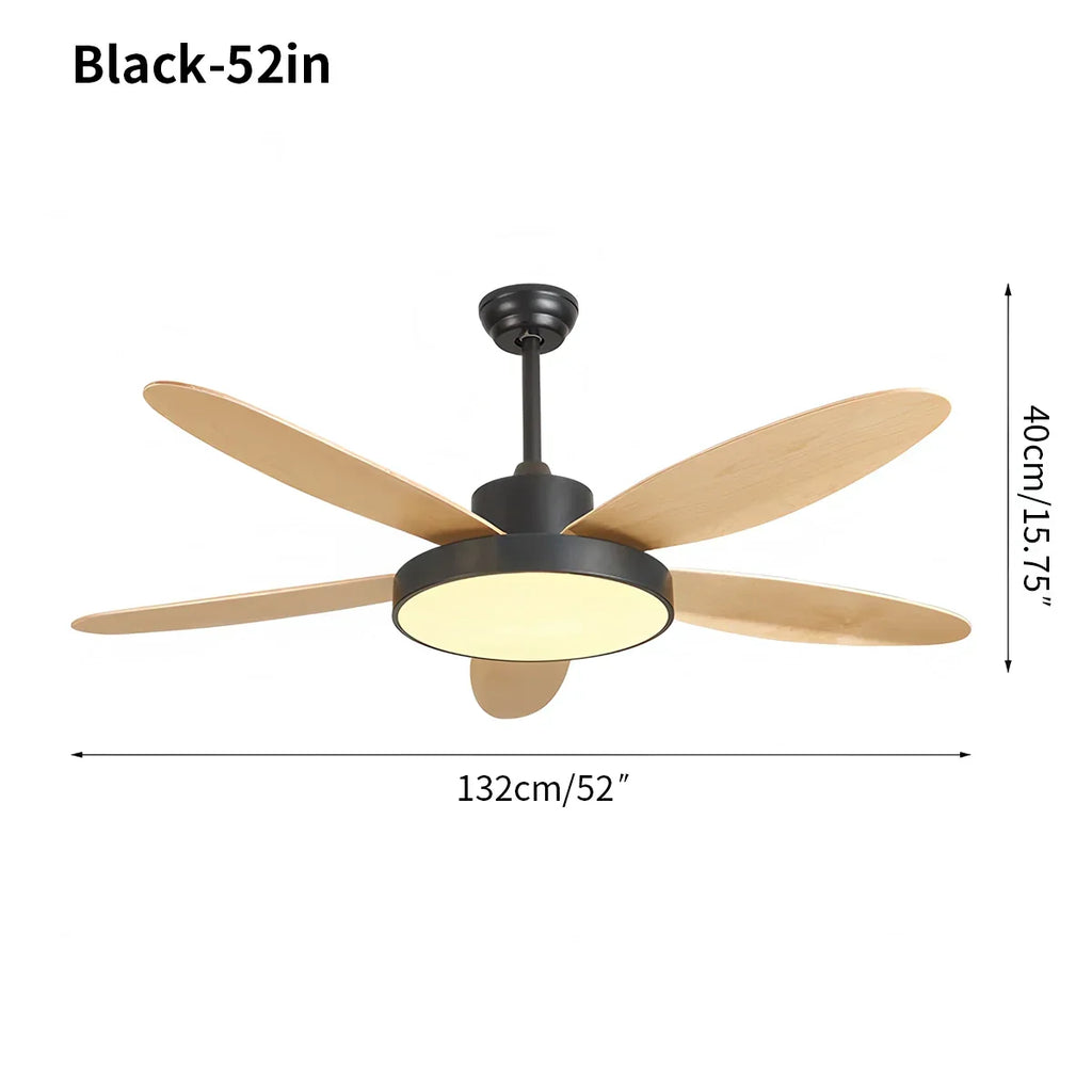 Moderner Deckenventilator mit 5 Flügeln und Lampe fürs Wohnzimmer | Desfino
