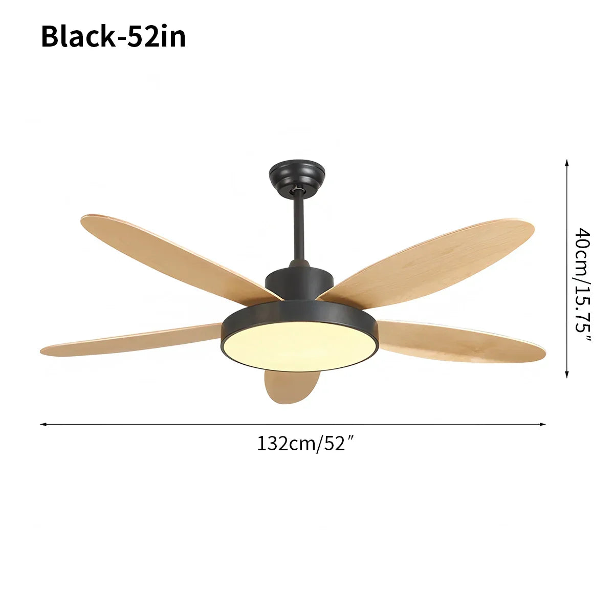 Moderner Deckenventilator mit 5 Flügeln und Lampe fürs Wohnzimmer | Desfino