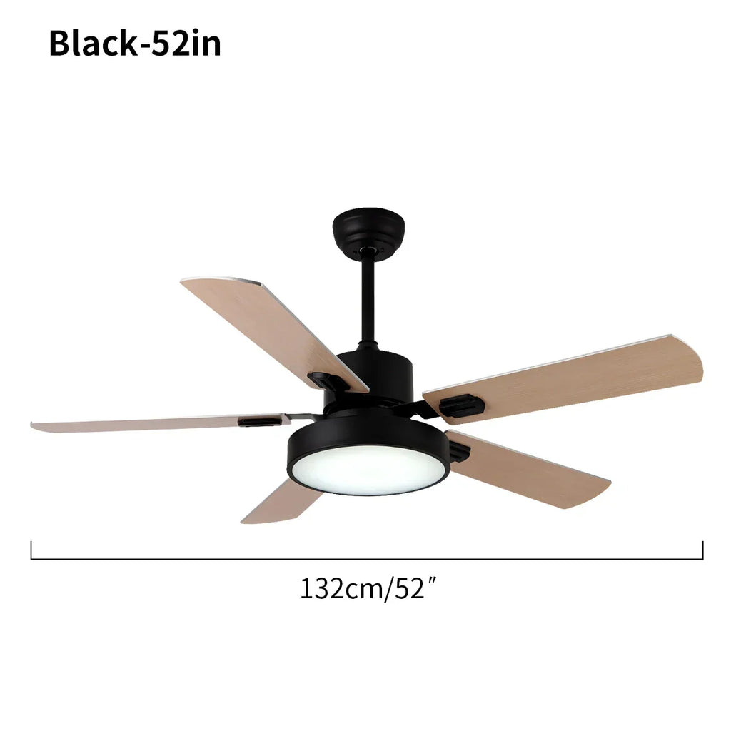 Vintage-Deckenventilator mit 5 Flügeln und Licht fürs Wohnzimmer | Desfino