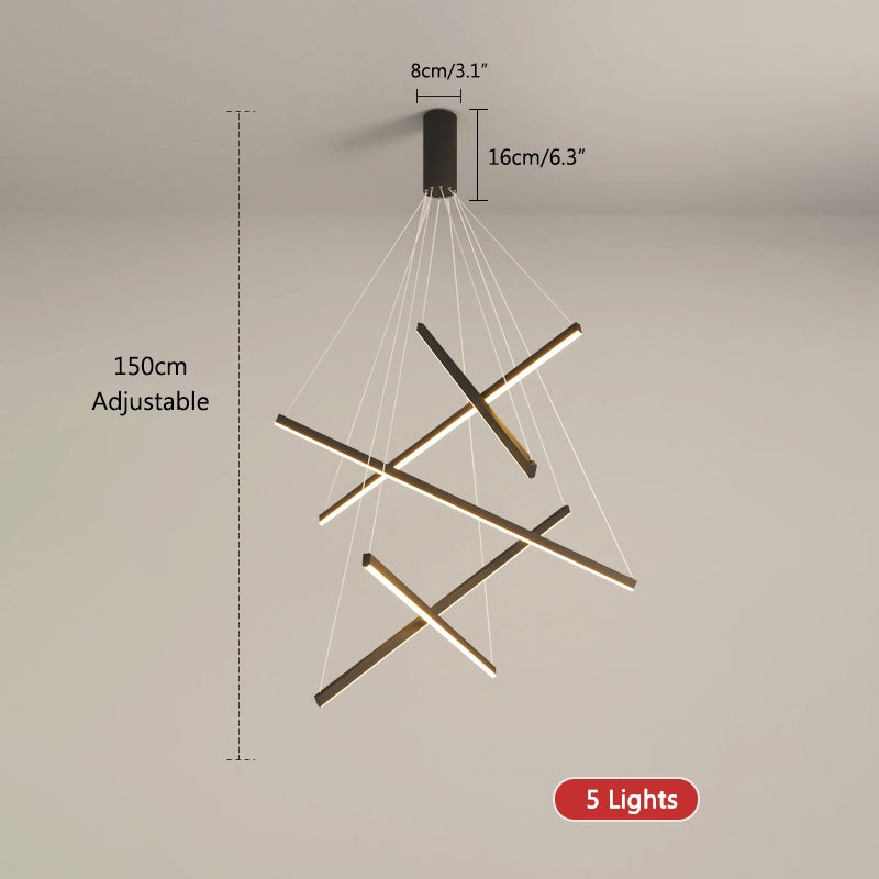 Custom Multi Light Sticks LED Chandelier | Desfino