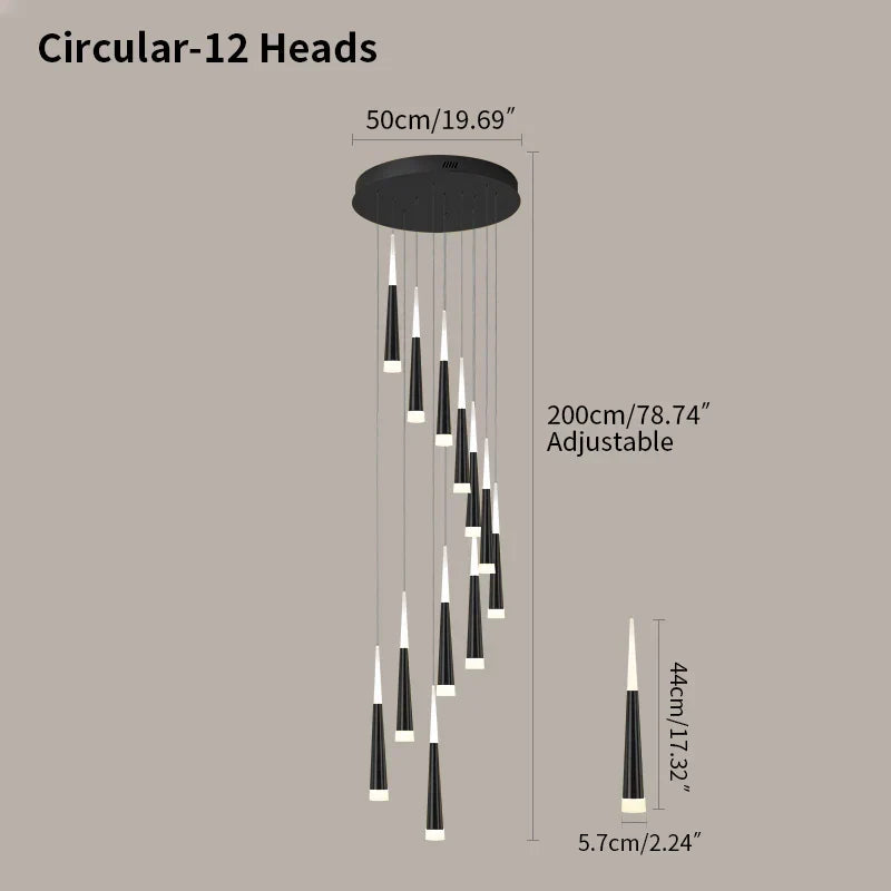 Meteor Shower Chandelier for Staircase | Desfino