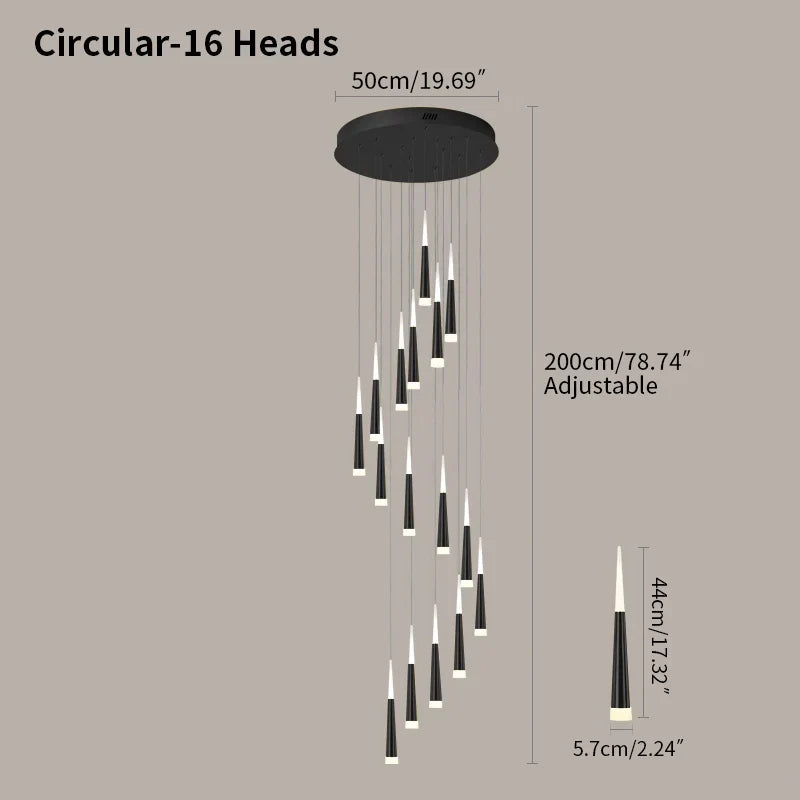 Meteor Shower Chandelier for Staircase | Desfino