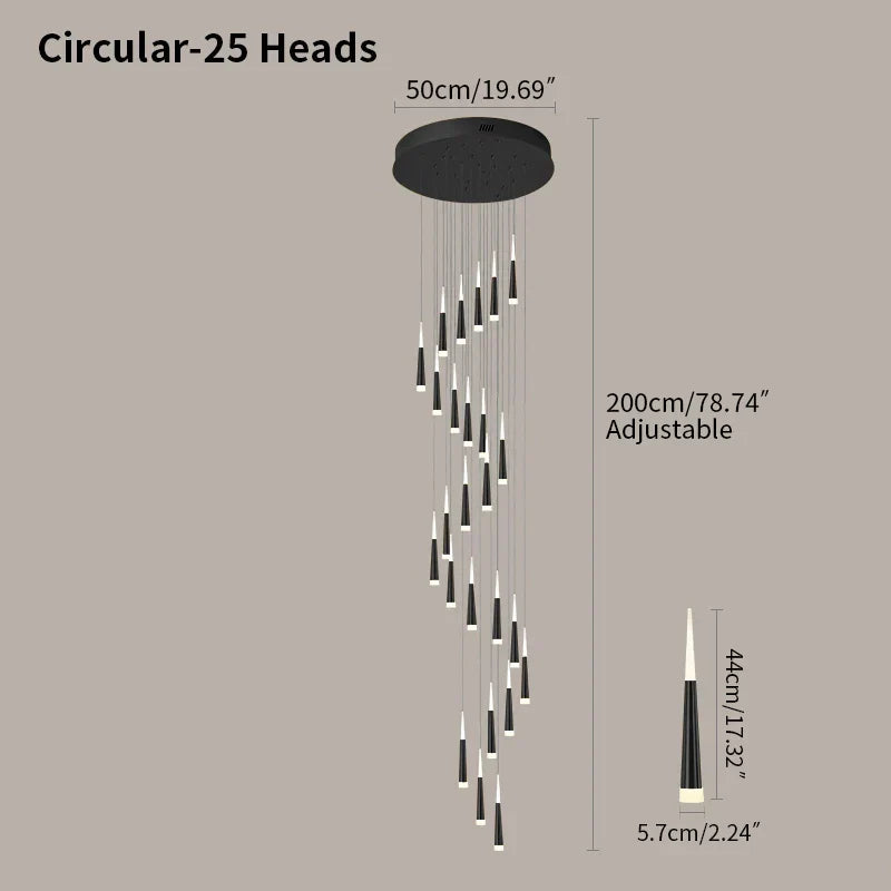 Meteor Shower Chandelier for Staircase | Desfino