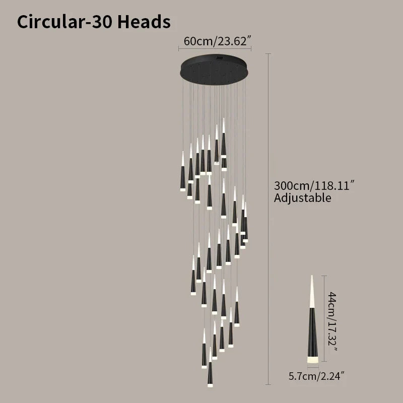 Meteor Shower Chandelier for Staircase | Desfino