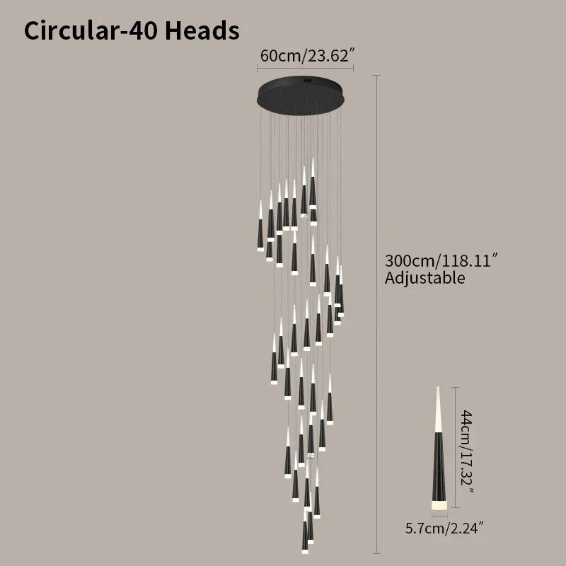 Meteor Shower Chandelier for Staircase | Desfino
