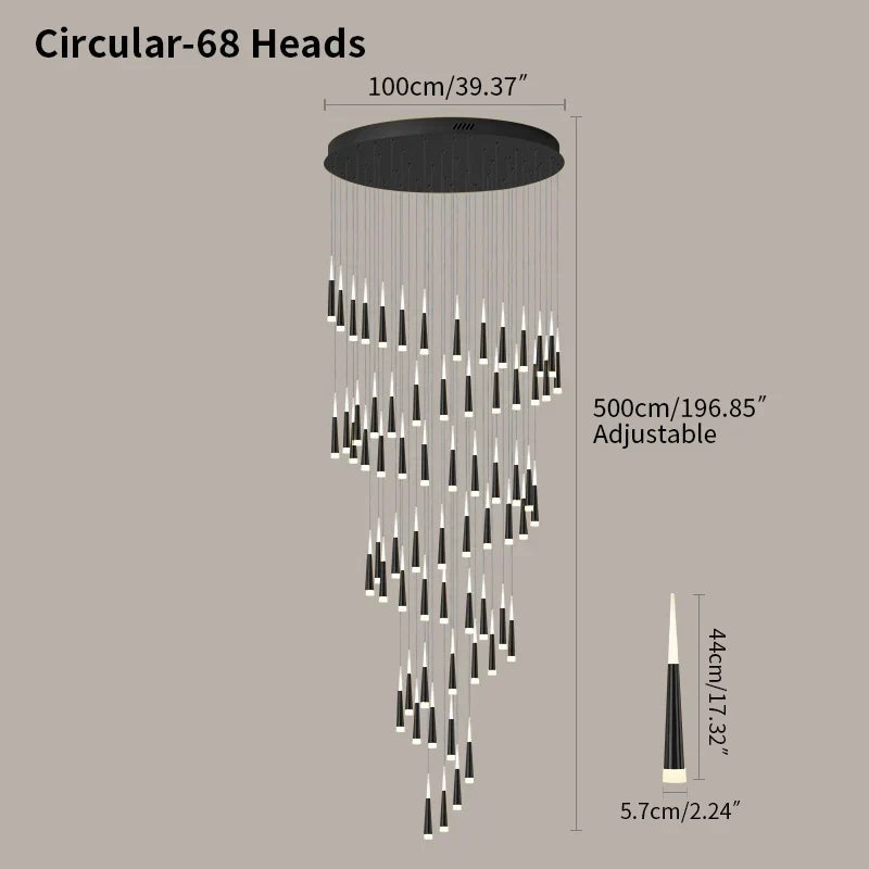 Meteor Shower Chandelier for Staircase | Desfino