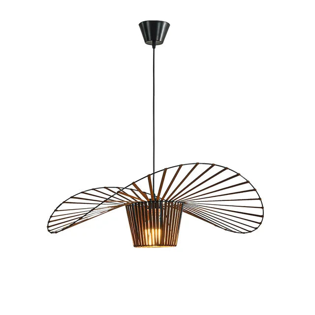 Lampada a sospensione ShadowSleek — Paralume nero a forma di cappello, design scultoreo - Desfino