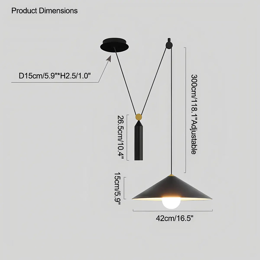 Cone Counterweight Pulley Swag Pendant Lamp | Desfino