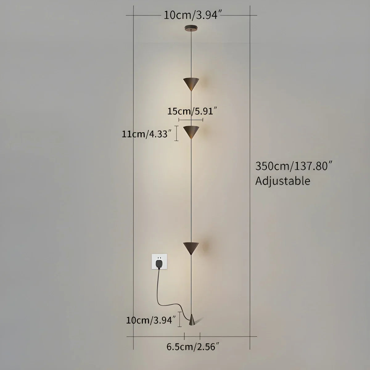 Cone Desigh Hanging Cable Floor Lamp | Desfino