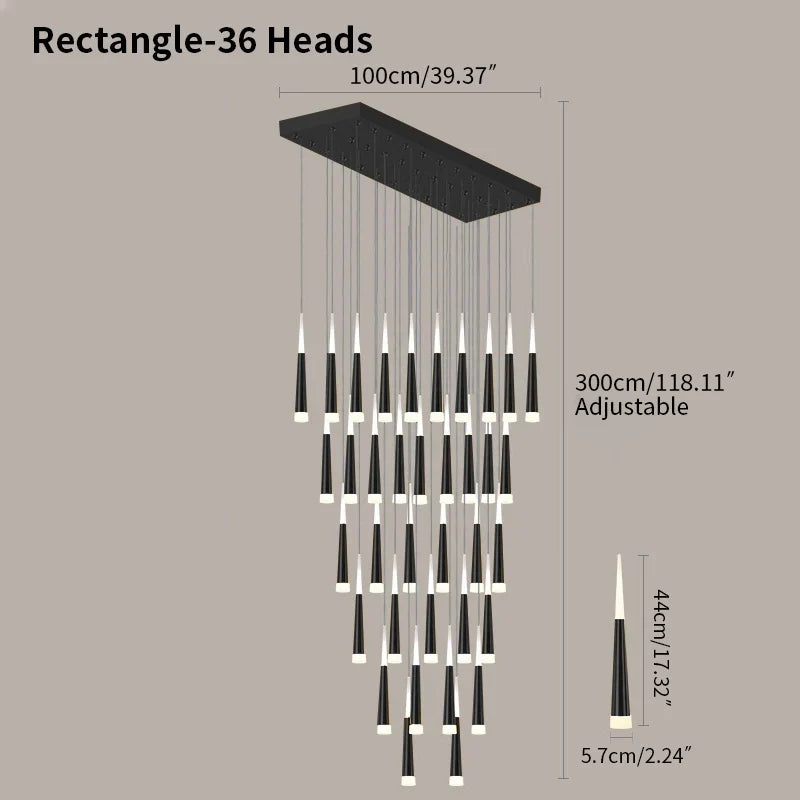 Meteor Shower Chandelier for Staircase | Desfino