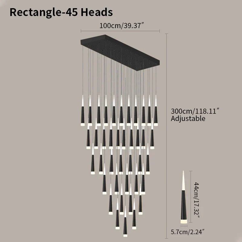 Meteor Shower Chandelier for Staircase | Desfino
