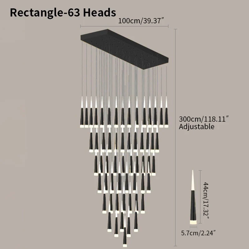 Meteor Shower Chandelier for Staircase | Desfino