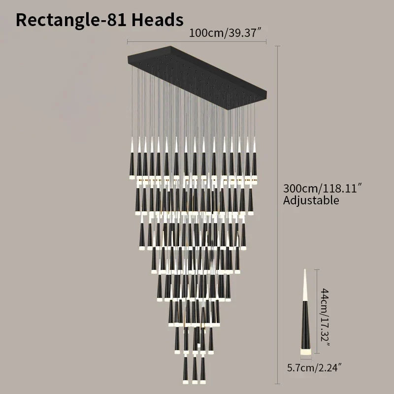 Meteor Shower Chandelier for Staircase | Desfino