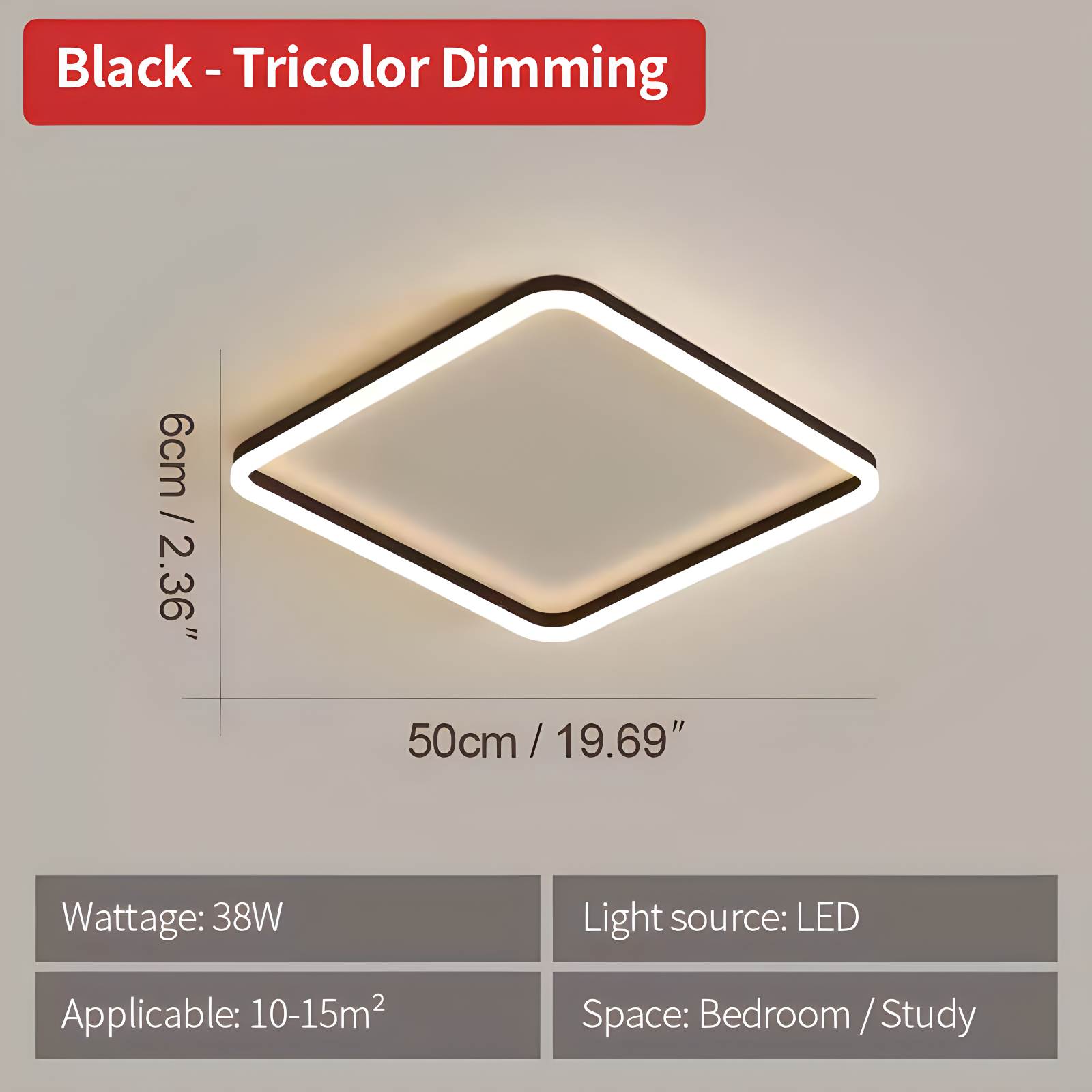Modern Minimalism LED Square Ceiling Light | Desfino