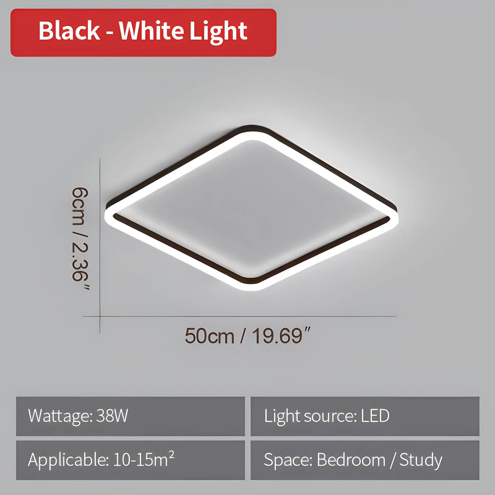 Modern Minimalism LED Square Ceiling Light | Desfino
