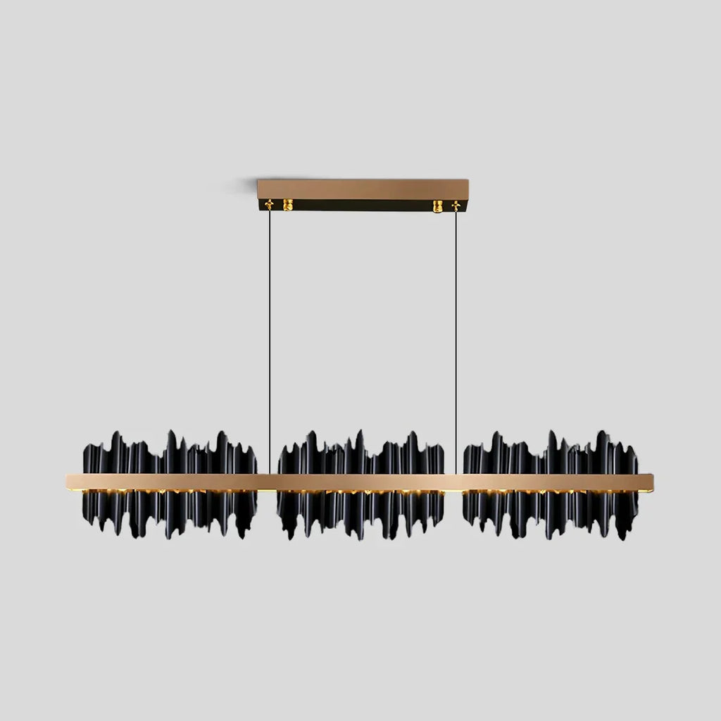 Iceberg Linear Chandelier-Black & Gold | Desfino