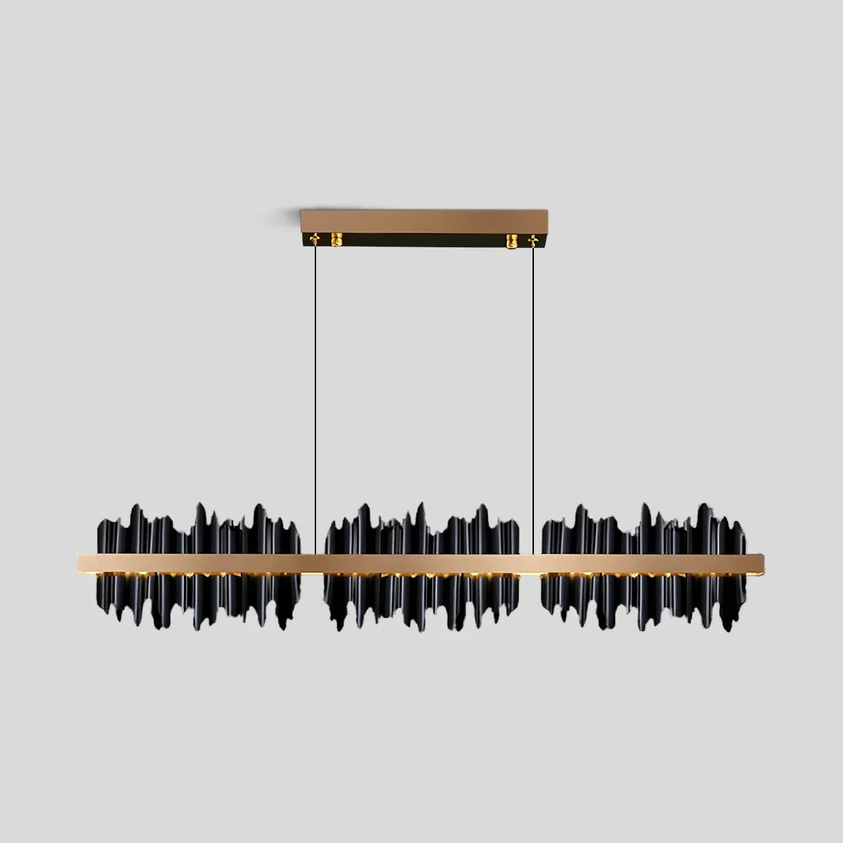 Iceberg Linear Chandelier-Black & Gold | Desfino