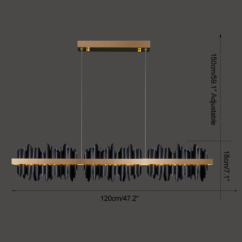 Iceberg Linear Chandelier-Black & Gold | Desfino