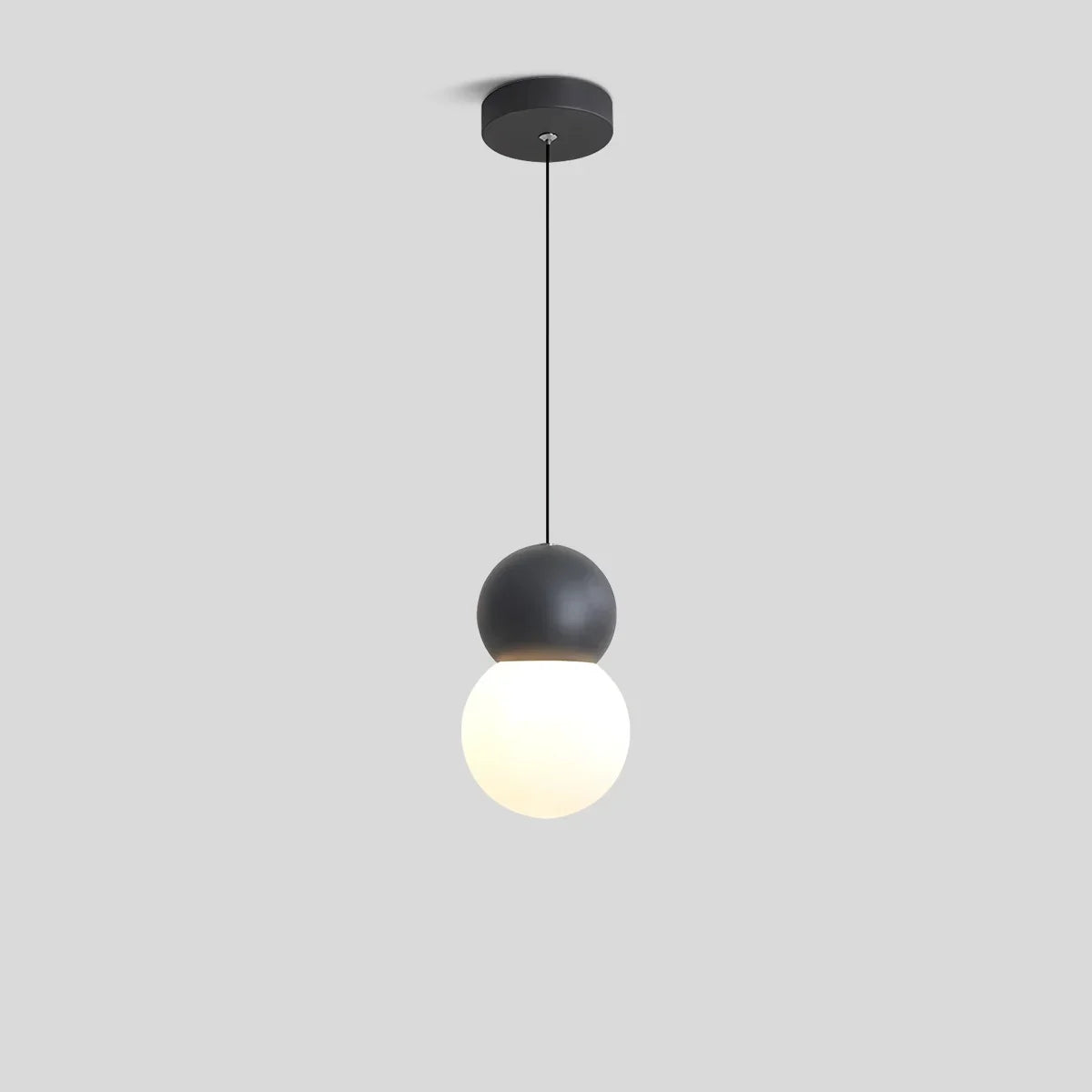 Kugelförmige Hängelampe im Creme-Stil, kleine Nachttischlampe | Desfino