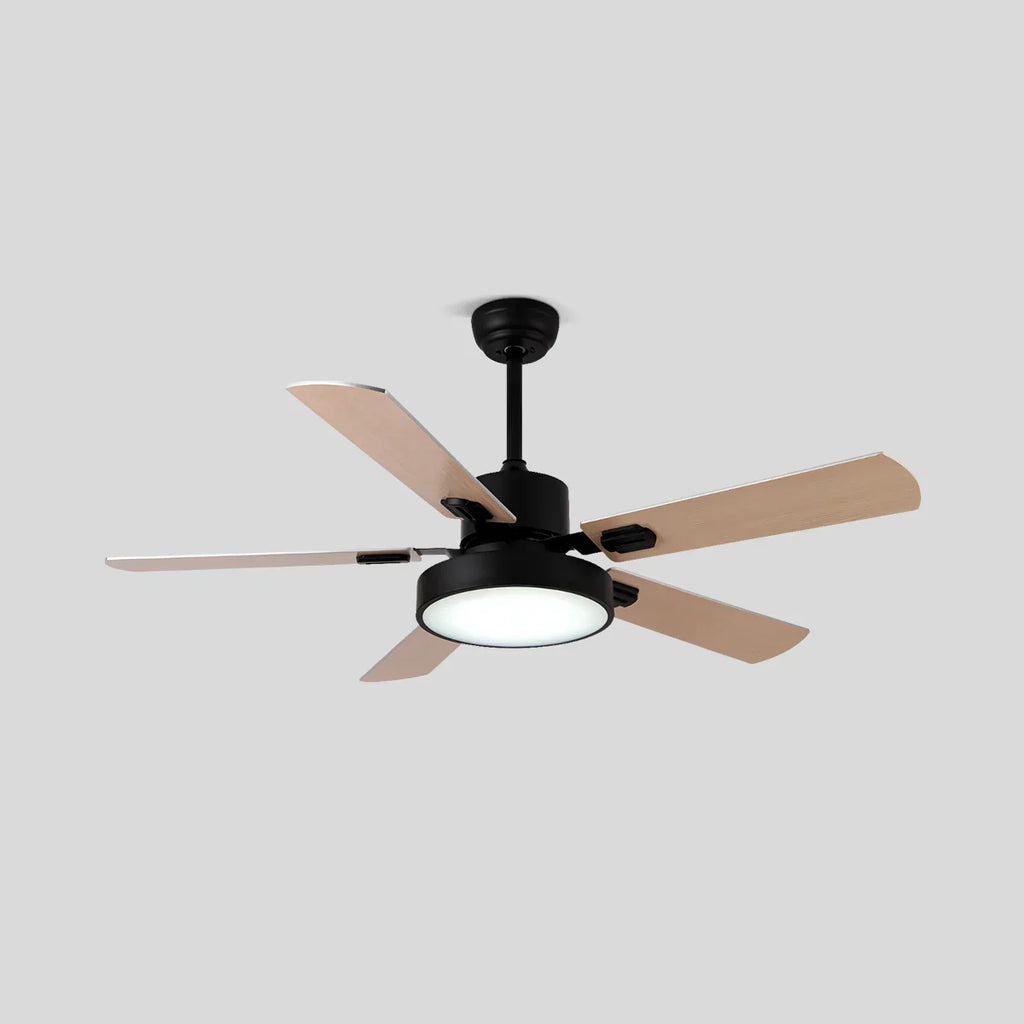 Vintage-Deckenventilator mit 5 Flügeln und Licht fürs Wohnzimmer | Desfino