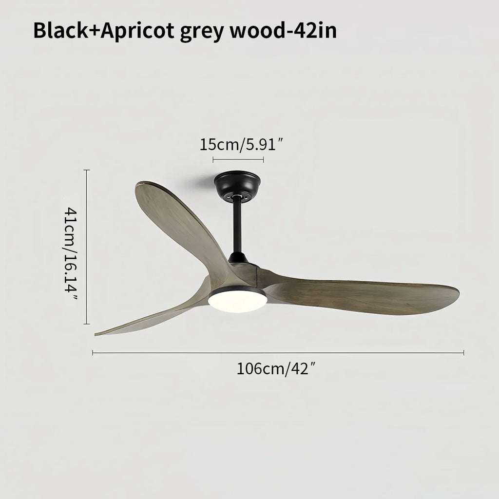Nordic Wood Ceiling Fan with Light | Desfino
