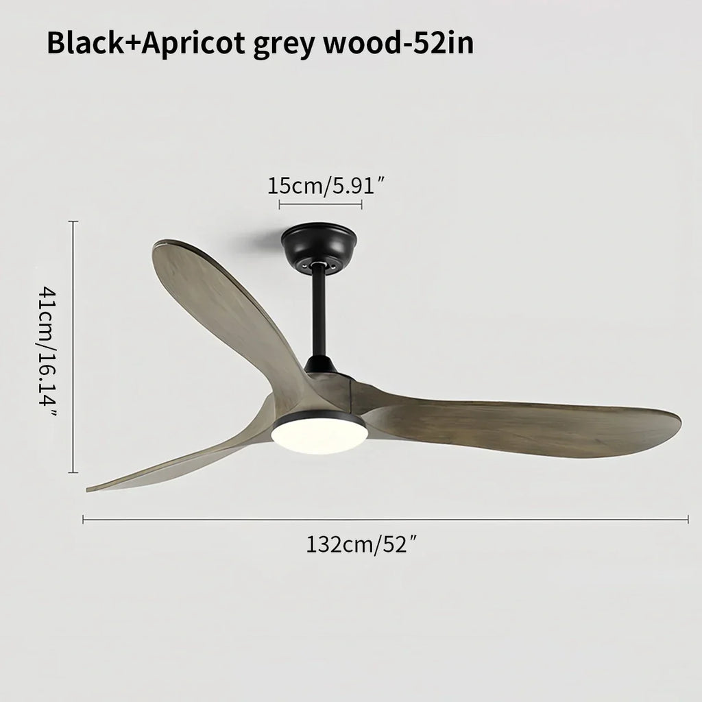 Nordic Wood Ceiling Fan with Light | Desfino